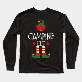Camping Elf Matching Family Group Christmas Party Pajamas Long Sleeve T-Shirt